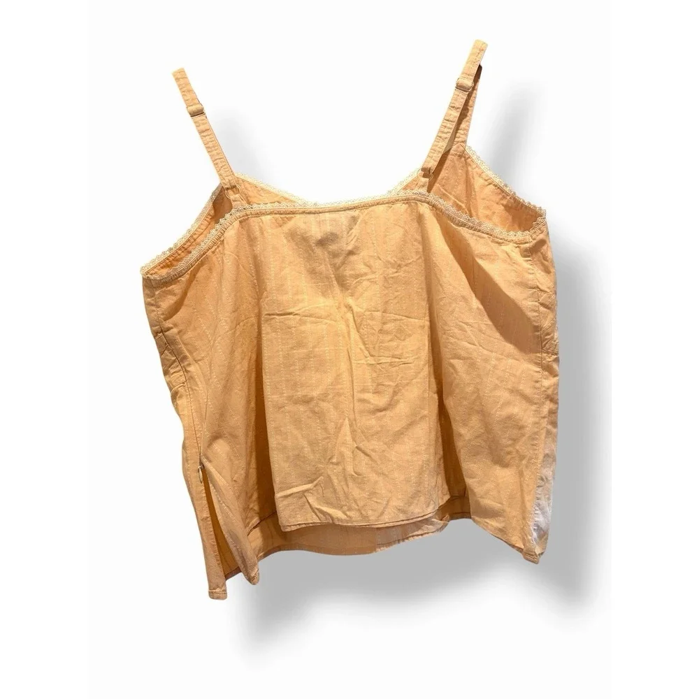 Venezia Cottagecore Tank Top Size 20 Peach Lace Trim Cotton Fairycore Boho Cami - Picture 7 of 15